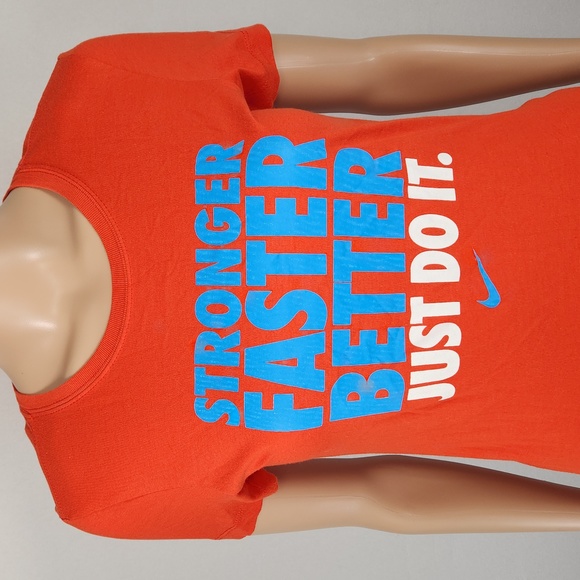 NIKE Slim Fit Size S, Stronger, Faster, Better, Just Do It. Logo tee - Picture 13 of 13